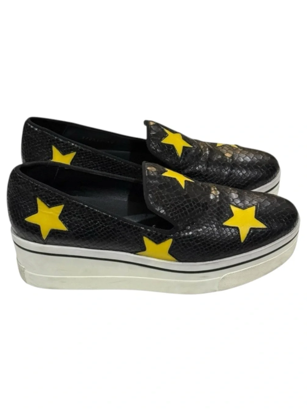 Stella McCartney ★ Binx Platform Loafers ★ Black ★ Yellow Stars ★ 40 9M 9.5M